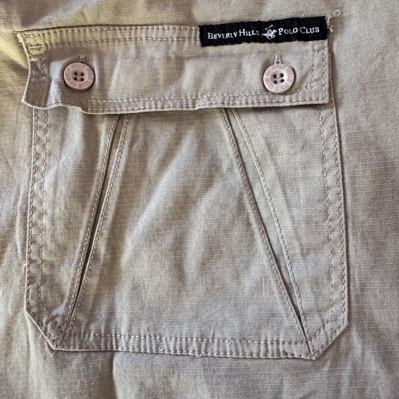 Beverly Hills Polo Club Mens Relaxed Fit Cargo Shorts Sz 48 Khaki Modern Stretch - Picture 7 of 9